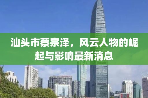 汕頭市蔡宗澤，風云人物的崛起與影響最新消息