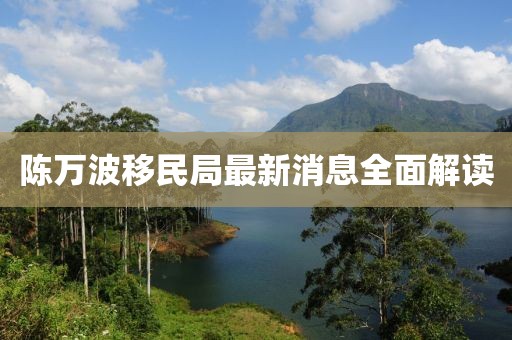 陳萬波移民局最新消息全面解讀