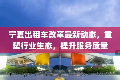 寧夏出租車改革最新動(dòng)態(tài)，重塑行業(yè)生態(tài)，提升服務(wù)質(zhì)量