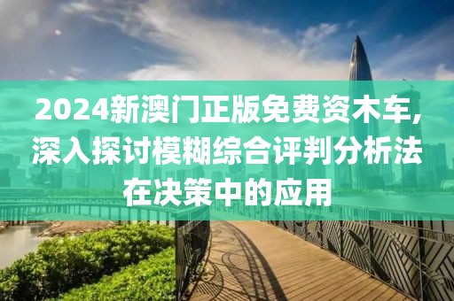 2024新澳門正版免費(fèi)資木車,深入探討模糊綜合評判分析法在決策中的應(yīng)用