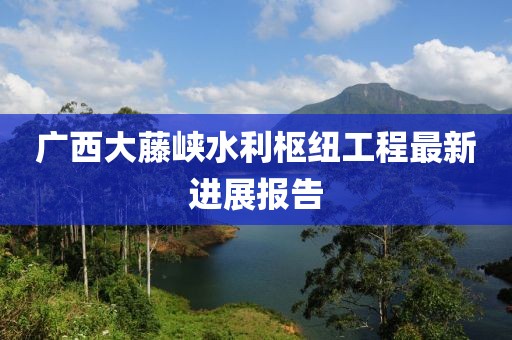 廣西大藤峽水利樞紐工程最新進(jìn)展報(bào)告