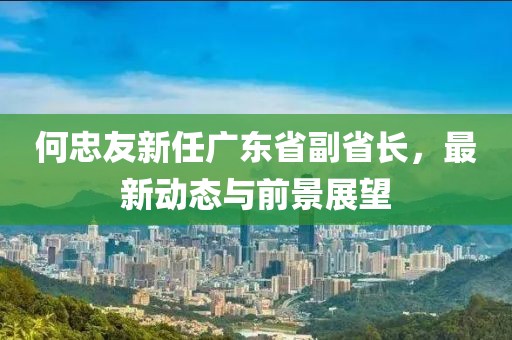 何忠友新任廣東省副省長(zhǎng)，最新動(dòng)態(tài)與前景展望