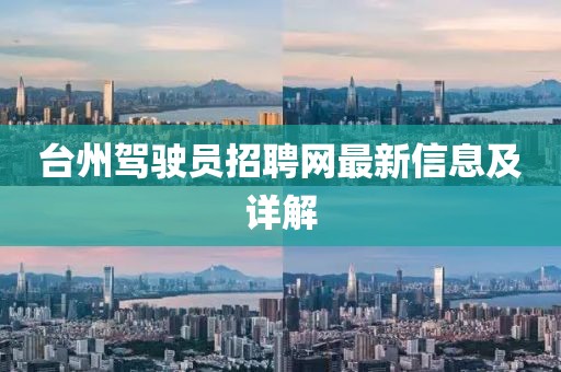 臺(tái)州駕駛員招聘網(wǎng)最新信息及詳解