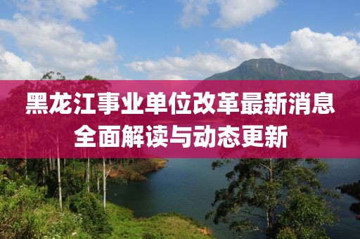 黑龍江事業(yè)單位改革最新消息全面解讀與動態(tài)更新