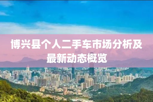 博興縣個人二手車市場分析及最新動態(tài)概覽