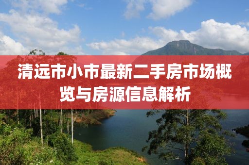 清遠市小市最新二手房市場概覽與房源信息解析