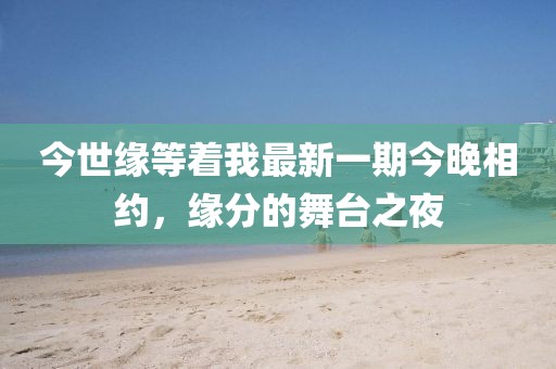 今世緣等著我最新一期今晚相約，緣分的舞臺(tái)之夜