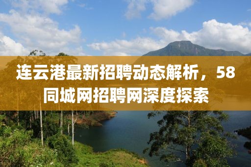 連云港最新招聘動態(tài)解析，58同城網(wǎng)招聘網(wǎng)深度探索