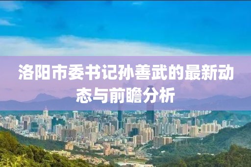 洛陽市委書記孫善武的最新動態(tài)與前瞻分析