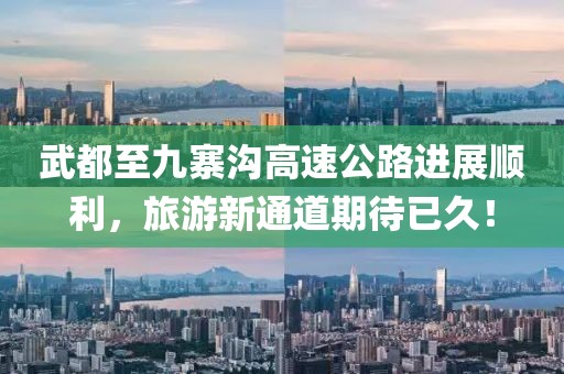 武都至九寨溝高速公路進(jìn)展順利，旅游新通道期待已久！