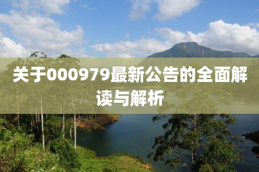 關(guān)于000979最新公告的全面解讀與解析