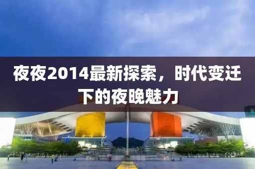 夜夜2014最新探索，時代變遷下的夜晚魅力
