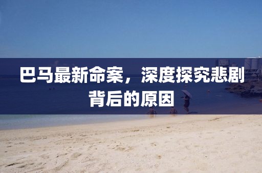 巴馬最新命案，深度探究悲劇背后的原因