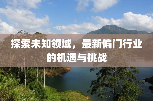 探索未知領(lǐng)域，最新偏門(mén)行業(yè)的機(jī)遇與挑戰(zhàn)