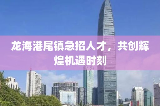 龍海港尾鎮(zhèn)急招人才，共創(chuàng)輝煌機遇時刻