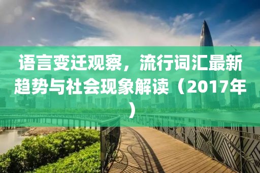 語言變遷觀察，流行詞匯最新趨勢與社會現(xiàn)象解讀（2017年）