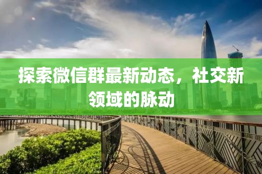 探索微信群最新動(dòng)態(tài)，社交新領(lǐng)域的脈動(dòng)