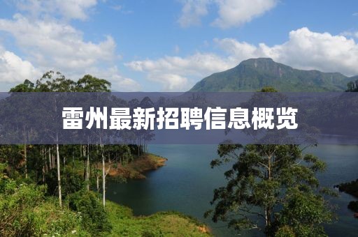 雷州最新招聘信息概覽