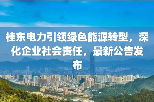 桂東電力引領(lǐng)綠色能源轉(zhuǎn)型，深化企業(yè)社會(huì)責(zé)任，最新公告發(fā)布