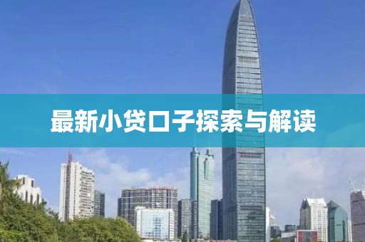 最新小貸口子探索與解讀