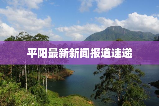 平陽最新新聞報道速遞