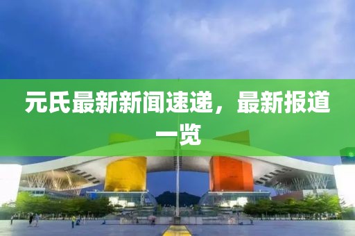 元氏最新新聞速遞，最新報道一覽