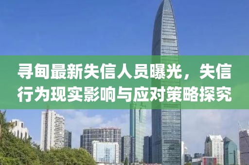 尋甸最新失信人員曝光，失信行為現(xiàn)實(shí)影響與應(yīng)對(duì)策略探究