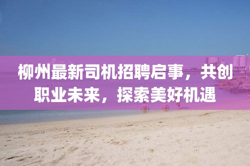 柳州最新司機(jī)招聘啟事，共創(chuàng)職業(yè)未來，探索美好機(jī)遇