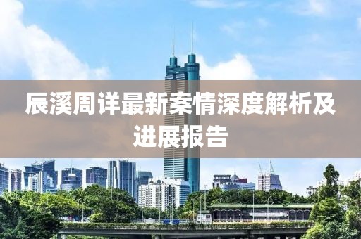 辰溪周詳最新案情深度解析及進(jìn)展報告