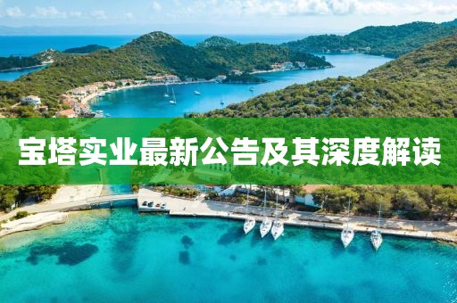 寶塔實(shí)業(yè)最新公告及其深度解讀