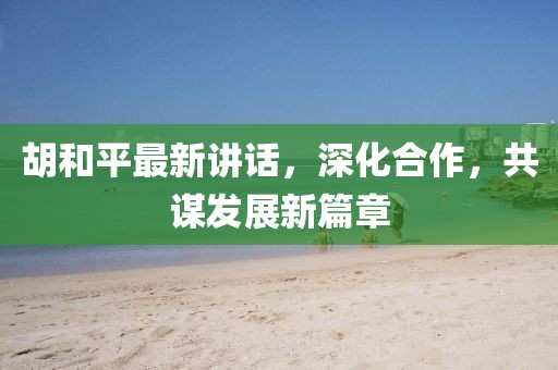 胡和平最新講話，深化合作，共謀發(fā)展新篇章