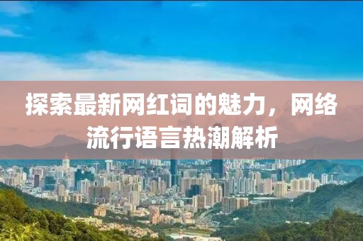 探索最新網(wǎng)紅詞的魅力，網(wǎng)絡(luò)流行語(yǔ)言熱潮解析