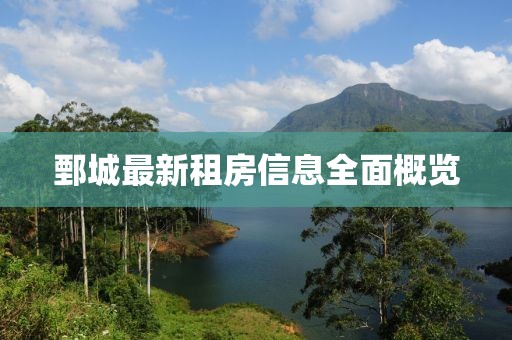 鄄城最新租房信息全面概覽