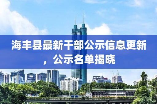 海豐縣最新干部公示信息更新，公示名單揭曉