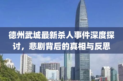 德州武城最新殺人事件深度探討，悲劇背后的真相與反思