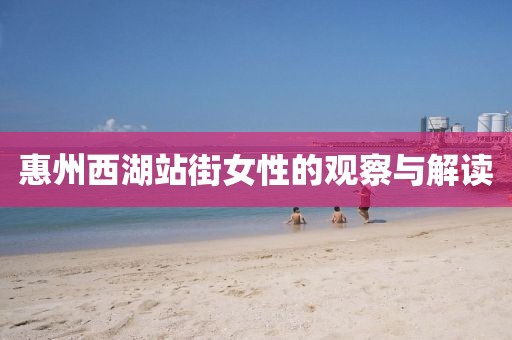 惠州西湖站街女性的觀察與解讀