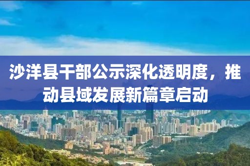 沙洋縣干部公示深化透明度，推動(dòng)縣域發(fā)展新篇章啟動(dòng)