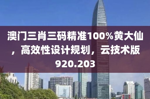 澳門(mén)三肖三碼精準(zhǔn)100%黃大仙，高效性設(shè)計(jì)規(guī)劃，云技術(shù)版920.203