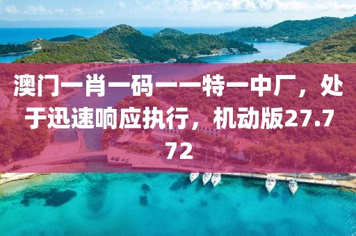 澳門一肖一碼一一特一中廠，處于迅速響應(yīng)執(zhí)行，機(jī)動(dòng)版27.772