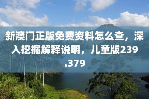 新澳門正版免費資料怎么查，深入挖掘解釋說明，兒童版239.379