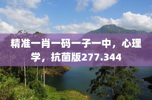 精準(zhǔn)一肖一碼一子一中，心理學(xué)，抗菌版277.344