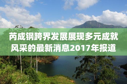 芮成鋼跨界發(fā)展展現(xiàn)多元成就風(fēng)采的最新消息2017年報(bào)道