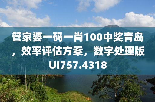 管家婆一碼一肖100中獎青島，效率評估方案，數(shù)字處理版UI757.4318