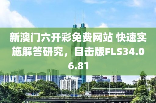 新澳門六開彩免費網站 快速實施解答研究，目擊版FLS34.06.81