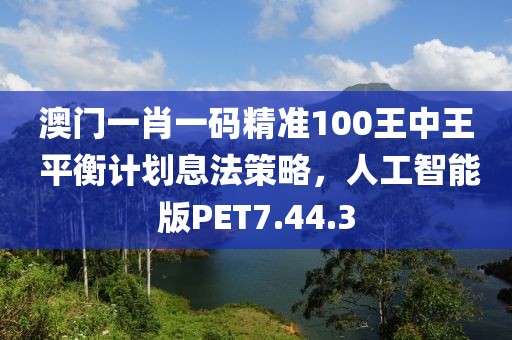 澳門(mén)一肖一碼精準(zhǔn)100王中王 平衡計(jì)劃息法策略，人工智能版PET7.44.3