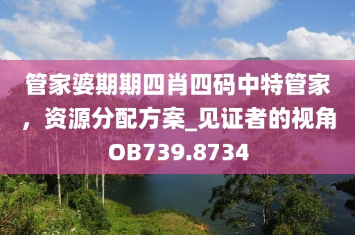 管家婆期期四肖四碼中特管家，資源分配方案_見(jiàn)證者的視角OB739.8734