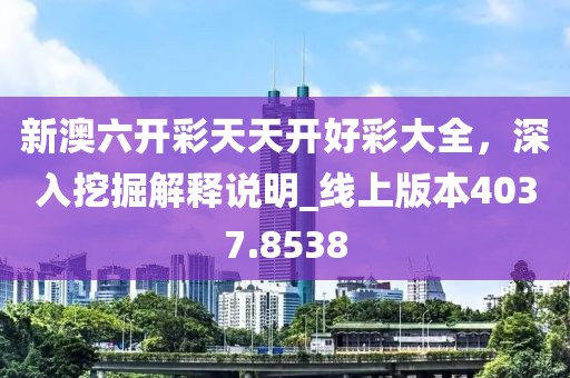 新澳六開彩天天開好彩大全，深入挖掘解釋說明_線上版本4037.8538