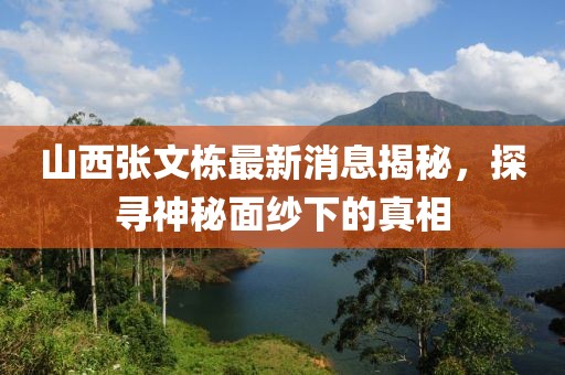 山西張文棟最新消息揭秘，探尋神秘面紗下的真相