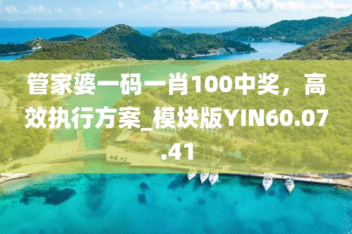 管家婆一碼一肖100中獎(jiǎng)，高效執(zhí)行方案_模塊版YIN60.07.41