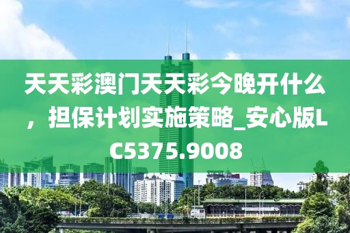 天天彩澳門天天彩今晚開什么，擔(dān)保計劃實(shí)施策略_安心版LC5375.9008